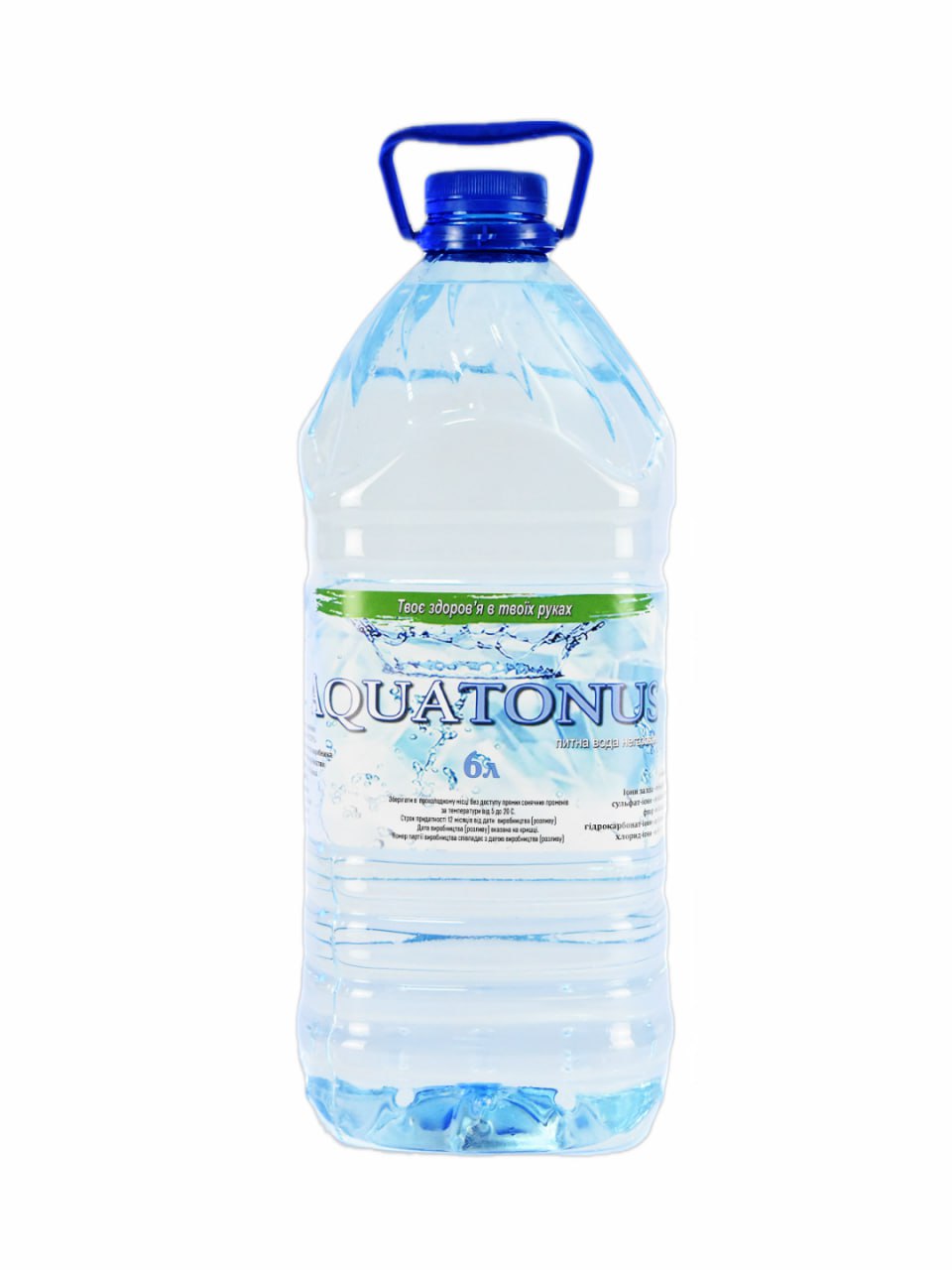 Вода питна артезіанська «AQUATONUS» ТМ «Україночка», пляшка пластикова 6 л, негазована